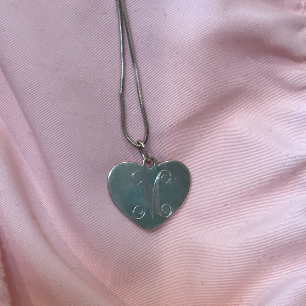 M heart necklace